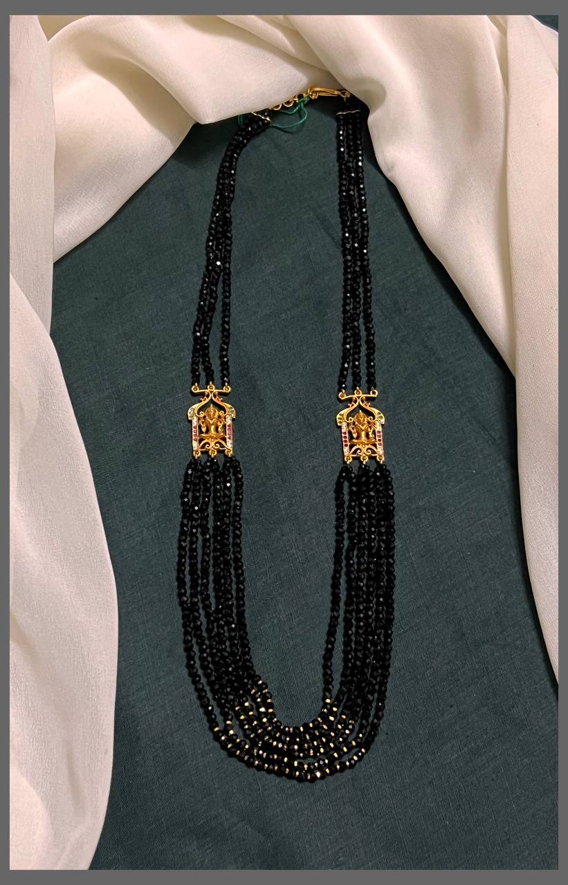 Crystal Beads Haram with Lord Side Pendants - PB00352