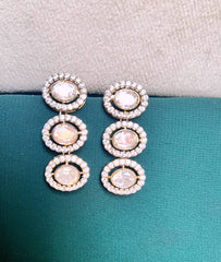 White Stone Earrings In Victorian - VE00218