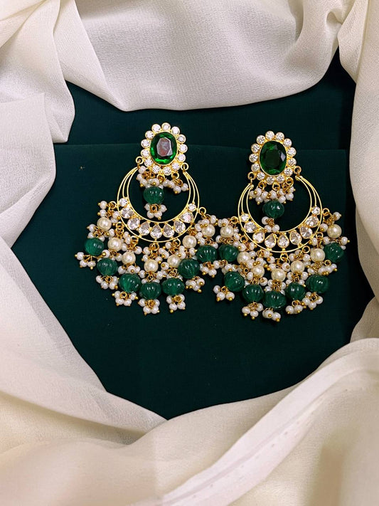 Green Chand Bali Kundan - KE0053