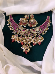 Elegant Ruby Peacock in Victorian Necklace - VN0042