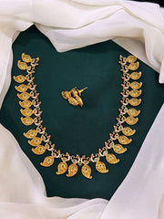 Gold Mango Necklace in Naskhi - 1250