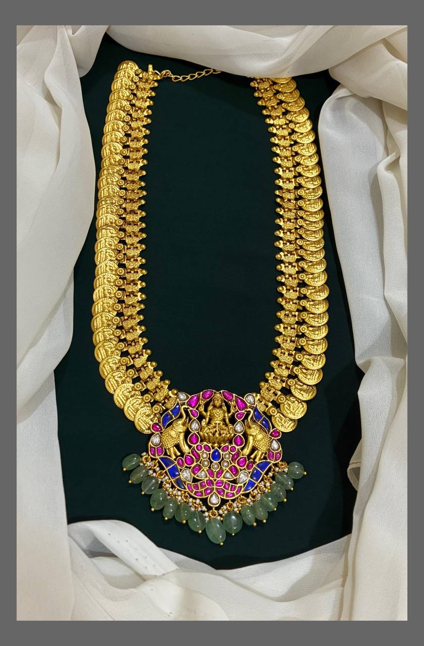 Kaasu Mala with Lakshmi Pendent in Kundan - KH00151