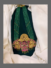 Jadau Emerald Gold Replica Long Haram - KH00166