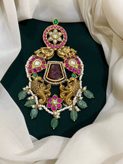 Peacock and Mango Pendent in Kundan - KP00103