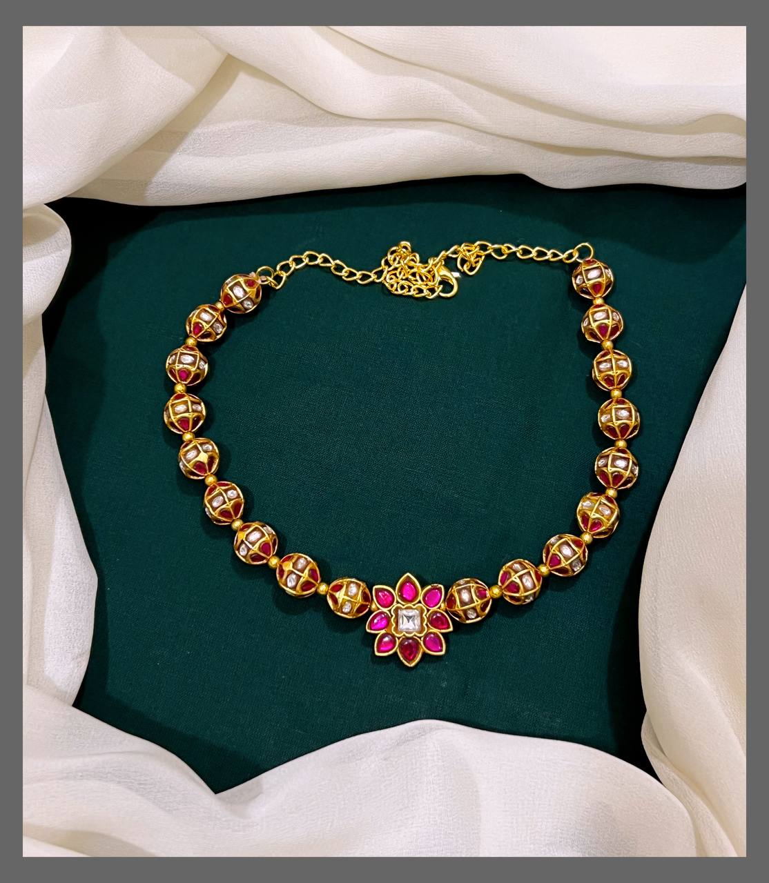 Jadau Ball Necklace - KN00372 pre book 5-7 days