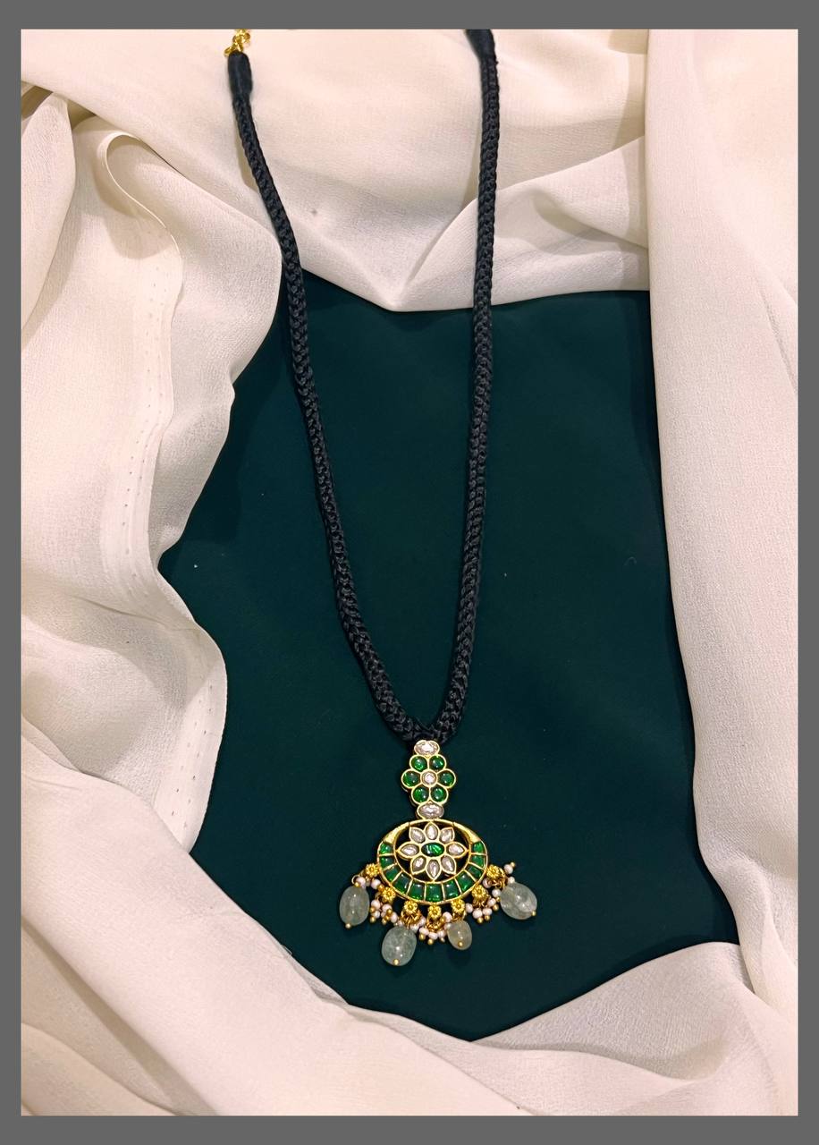 Black Dori With Chandali Pendent - BD0053