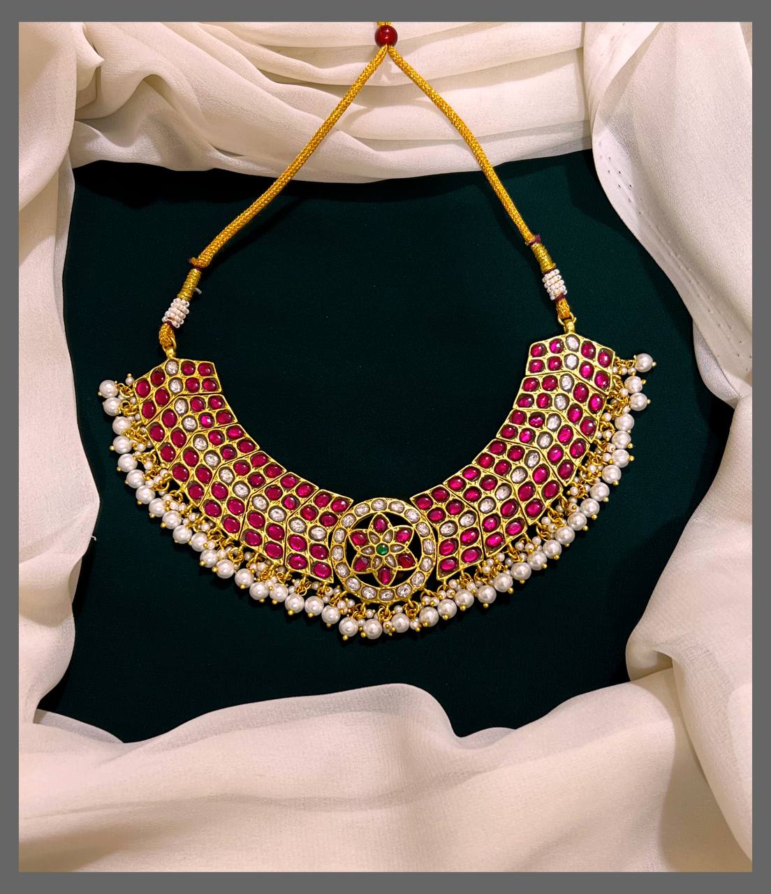 Ruby Jadau Necklace In Kundan - KN00421