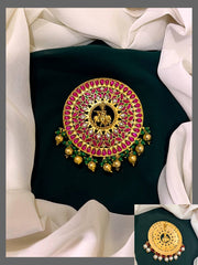 Ruby Krishna Kundan Pendent With Pearls - KP001