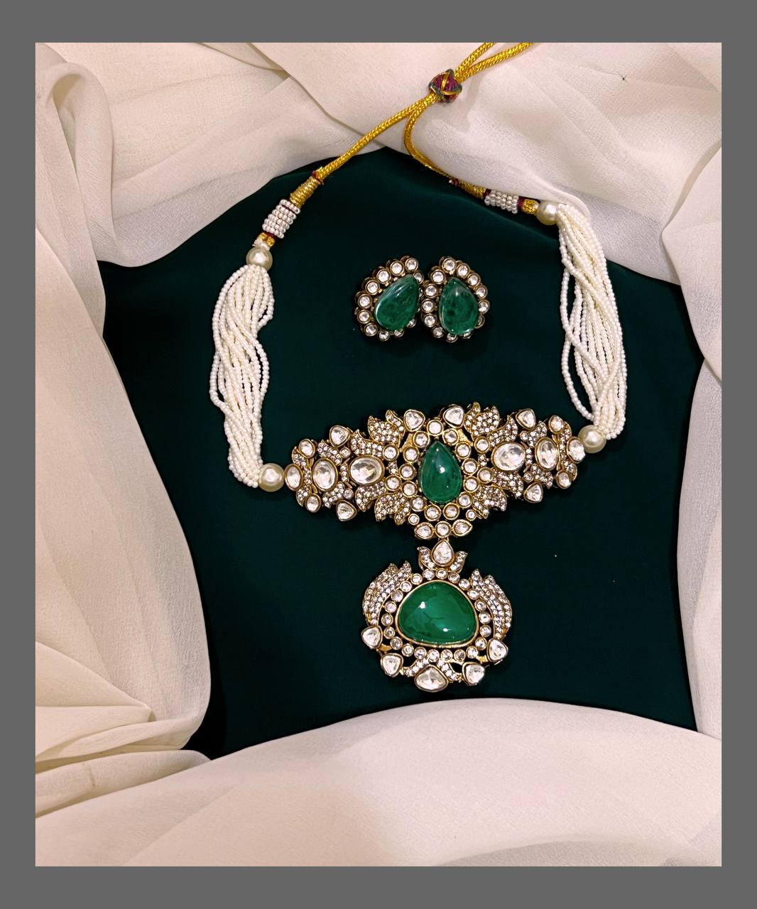 Victorian Necklace With Pearls - VN00114