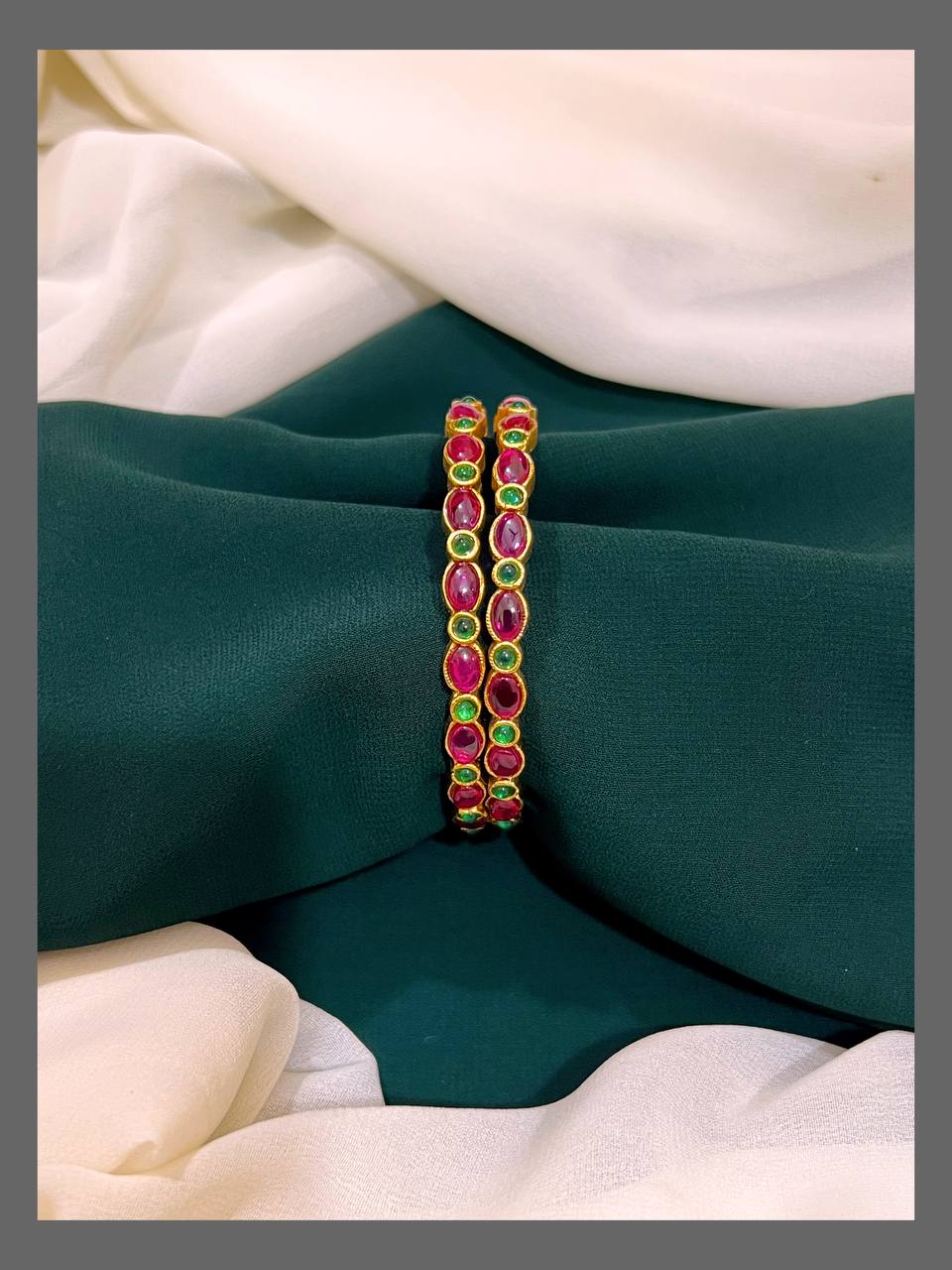 Multi Kundan Bangles - BG00156