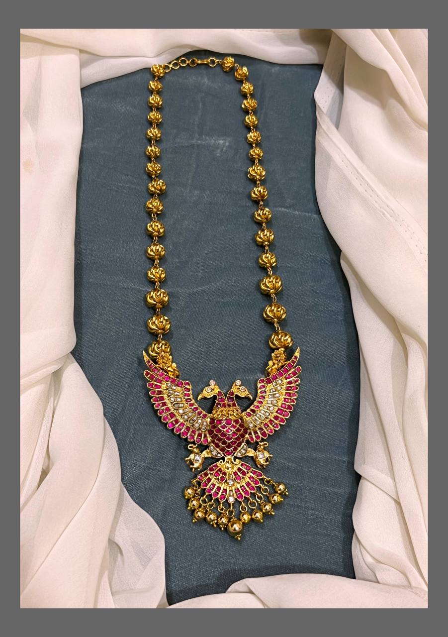 Jadau Gandaberunda With Nakshi Bead Set - PB00120