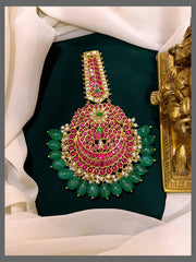 Jadau Ruby Kundan Pendent - KP00159