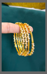 Beautiful white stone Bangles - BG00173