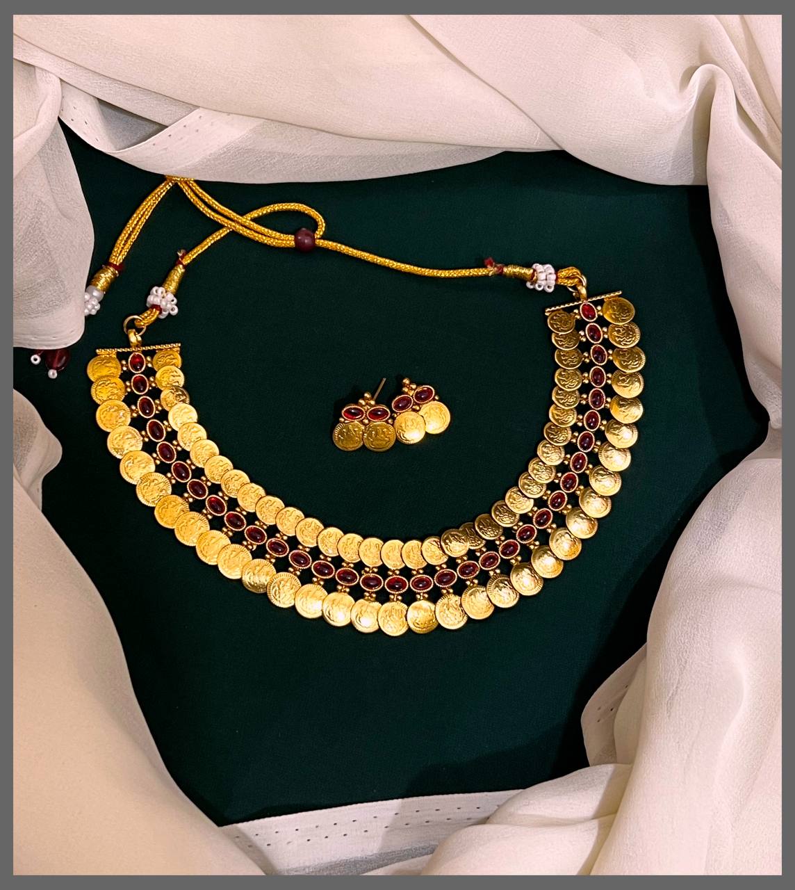 Lakshmi Kasu Necklace In Nakshi - NN00495