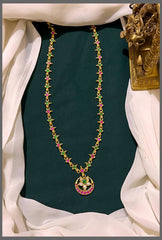 Ruby and Emerald Necklace With Chandbali - KN00490