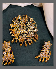 Flower and Peacock White Stone Pendent - VP0010