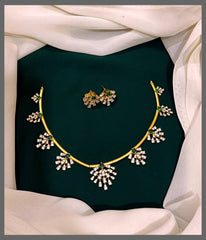 White Stone Choker in Nakshi - NN00422
