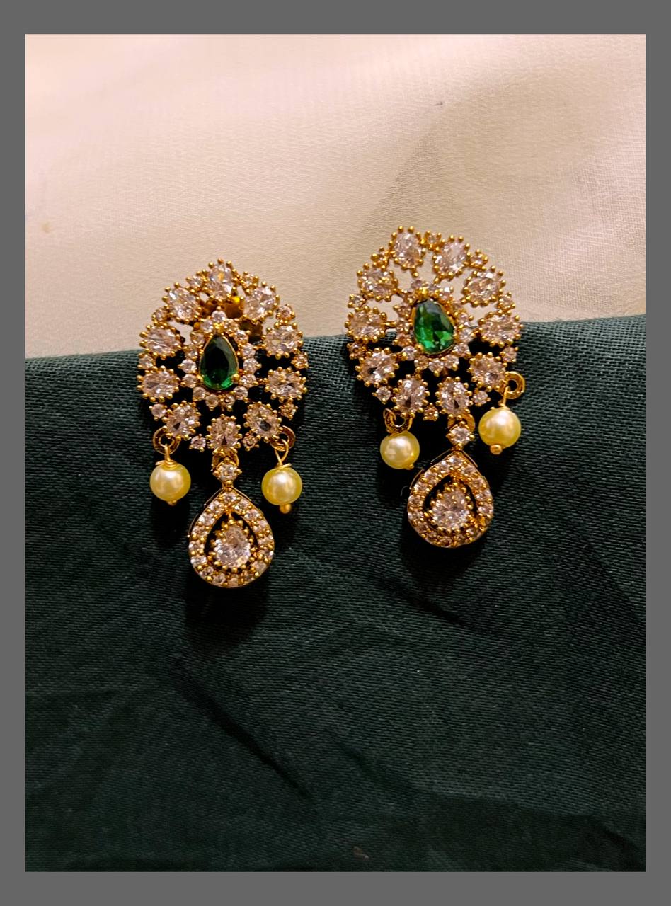 White and Green Stone with Small Hanging Erraing in Victorian - VE00181