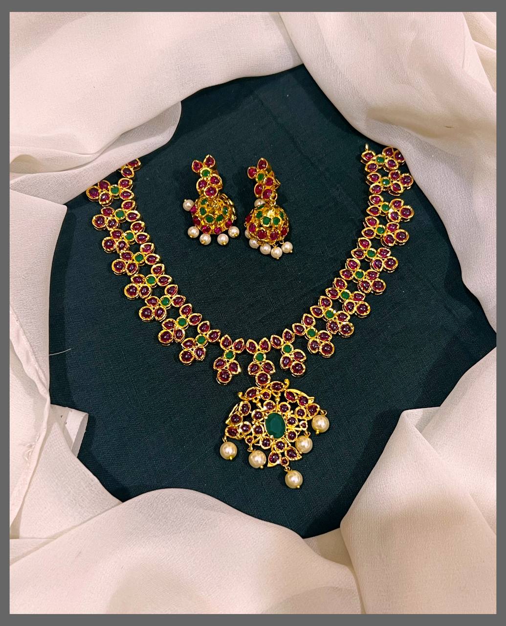 Antique Multi Colour Necklace in Nakshi - NN00553