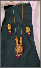 Nakshi Lakshmi pendant Haram with gold Beads - PB00320