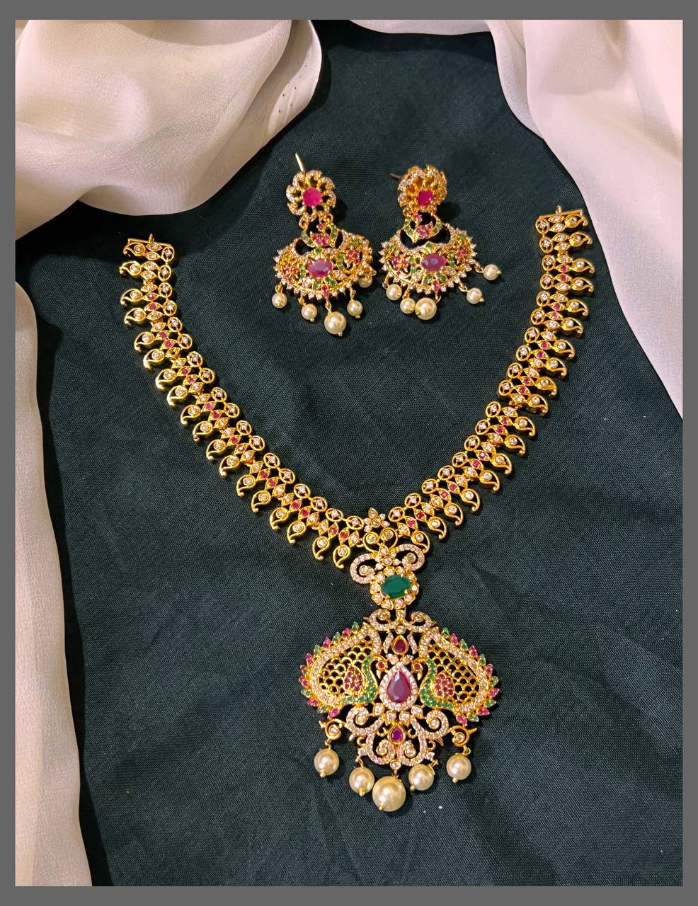 Kerala Design Antique Necklace in Nakshi - NN00583