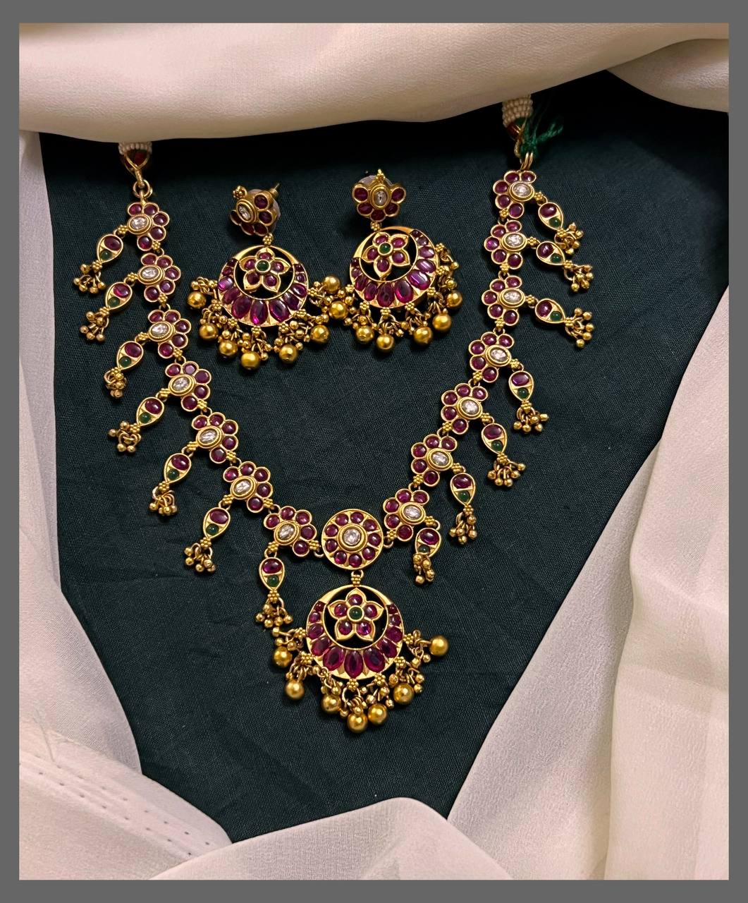 Kempu Nakshi Necklace - NN00623