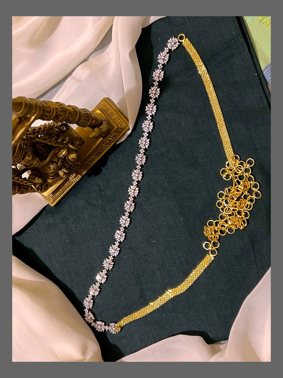 Beautiful White Stone Waist Belt - WB009