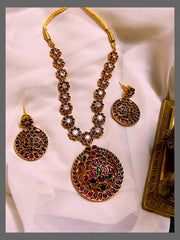 Beautiful MultiFlower Necklace In Nakshi - NN00679