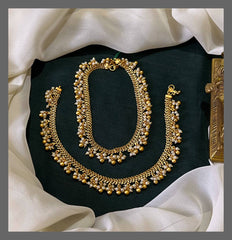 White and Gold  Pearl Payal in Kundan - PY0011