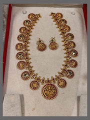 Elegant Peacock and Lakshmi Bottu Mala Haram In Nakshi - NH00374
