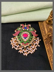 Beautiful Peacock Kundan Pendant - KP00184