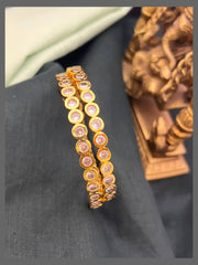 Beautiful White Stone Bangles - BG00388