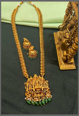 Kerala Design Haram with Lakshmi Pendant in Nakshi - NH00385