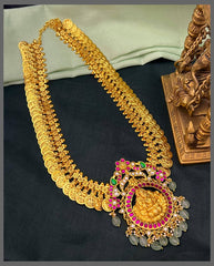 Kaasu Haram with Lakshmi Pendant in Kundan - KH00348