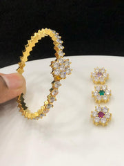 Changeable Daimond Replica Openable White Stone Bangle - BG00623