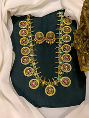 Flower Pattern Bottu Haram In Jadau - KH0021