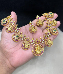Kempu Lakshmi Bottu Necklace - NN00841