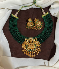 Crystal Beads Hand Made Neckalce With Nakshi Pendant - PB00599