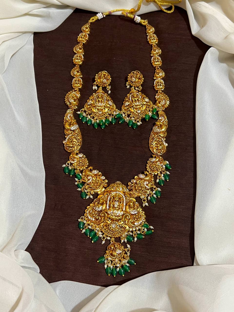 Nakshi Lakshmi Haram in Gold Polish - NH00143