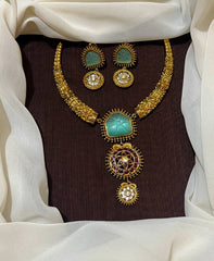 Kante Set With Mint Stone and Kempu - NN0047