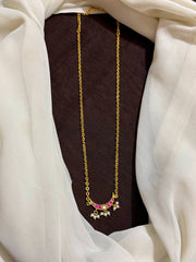 Jadau Pendant With Thin Chain - KN00674