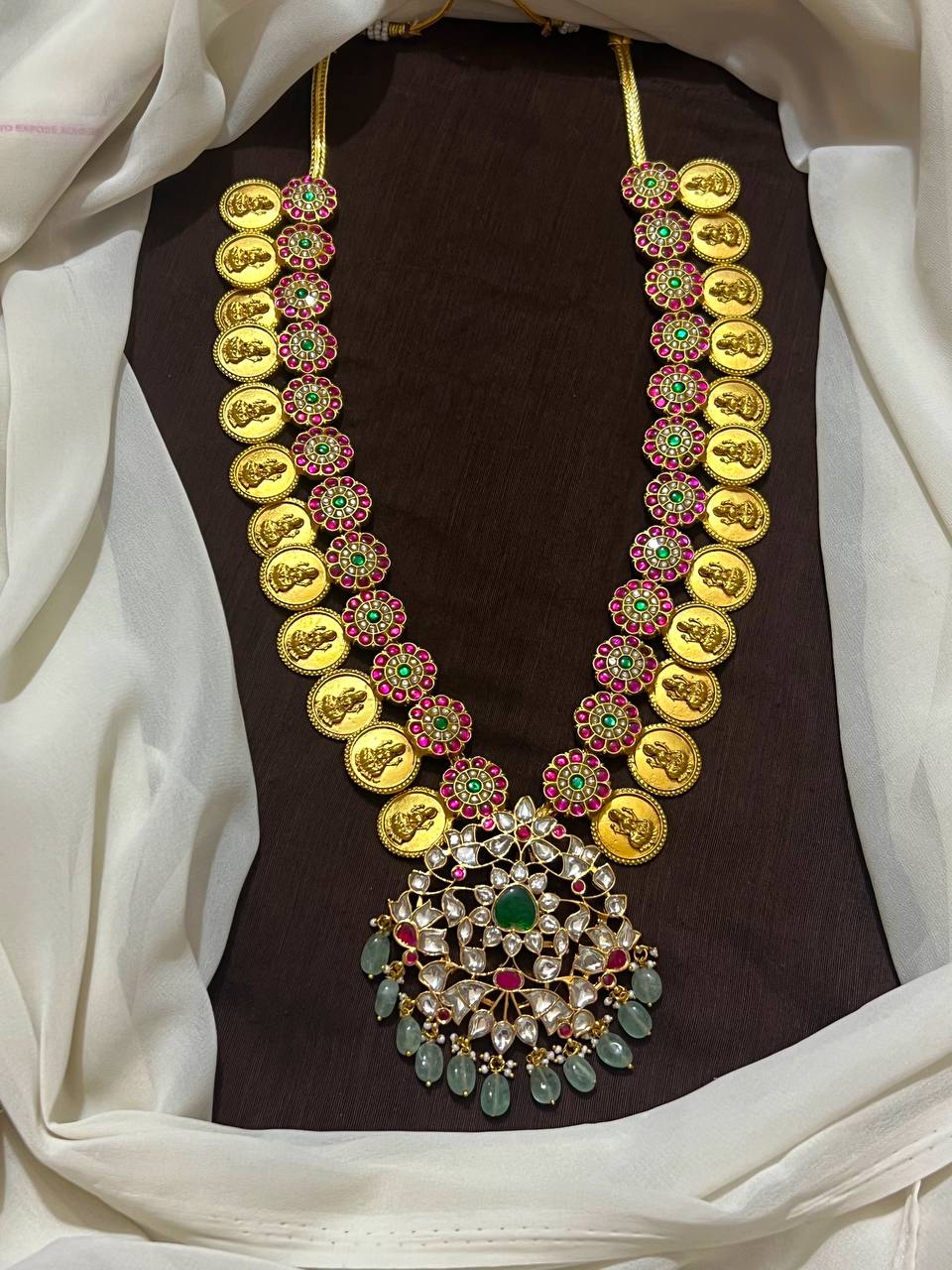 Jadau Kaasu Bottu Haram With Jadau Pendant - KH00303