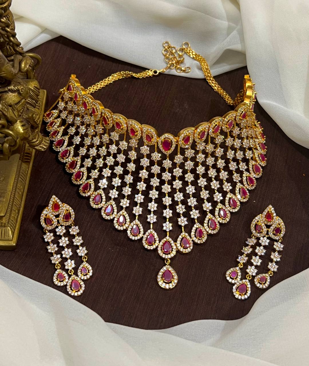 Daimond Replica heavy Choker With Earrings - DN0098
