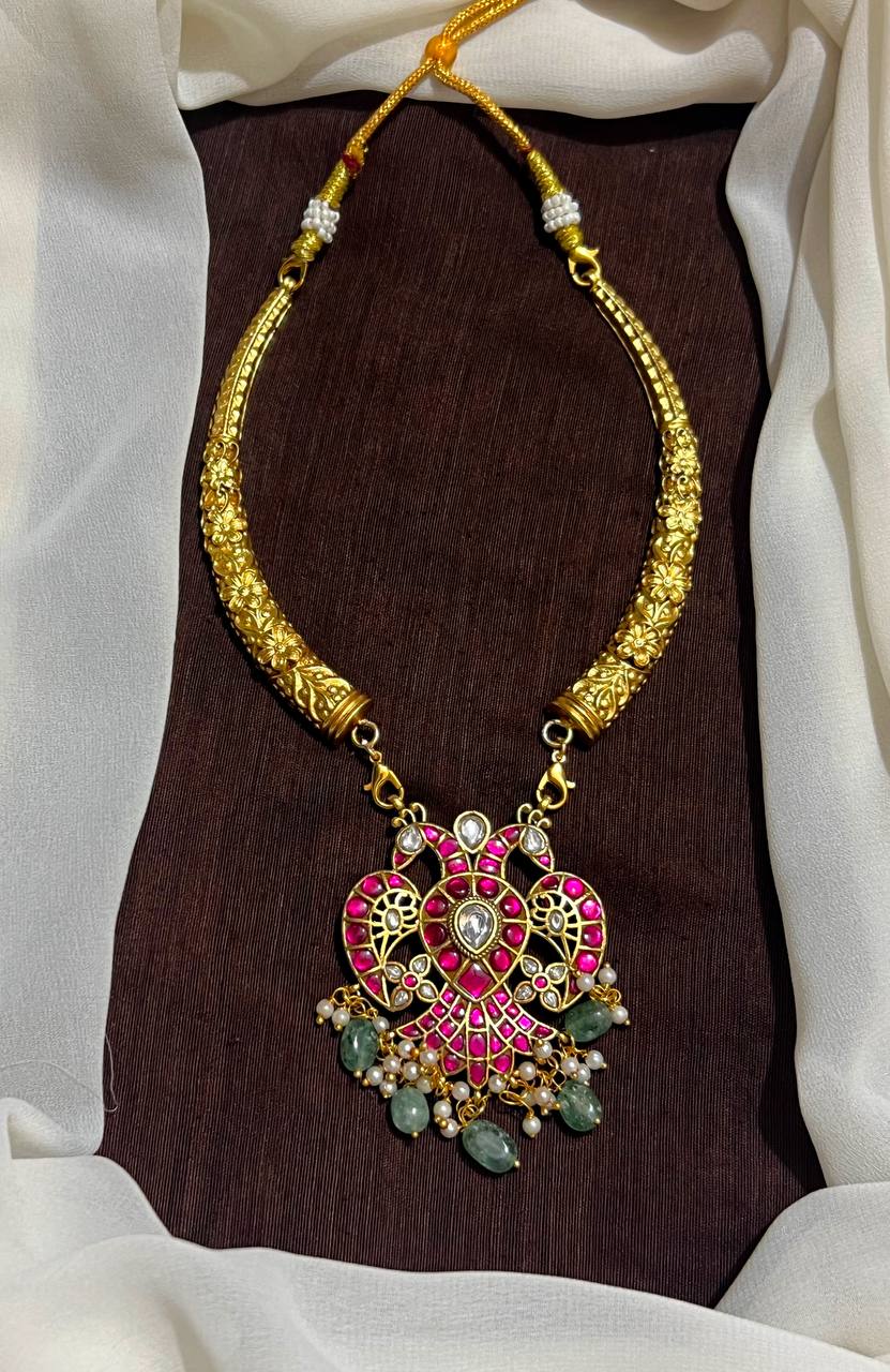 Double Sided Gandaberunda Detachable Pendant With Kante Set - KN00268