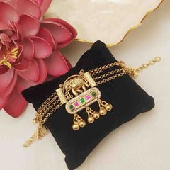 Jadau Nakshi Elephant Pendant Braclet - BG00640