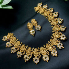 Lakshmi and Flower in Naskhi Necklace - NN00112