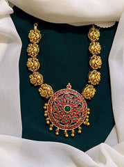 Multi Bottu Pendent with Peacock in Jadav Kundan - KN00148