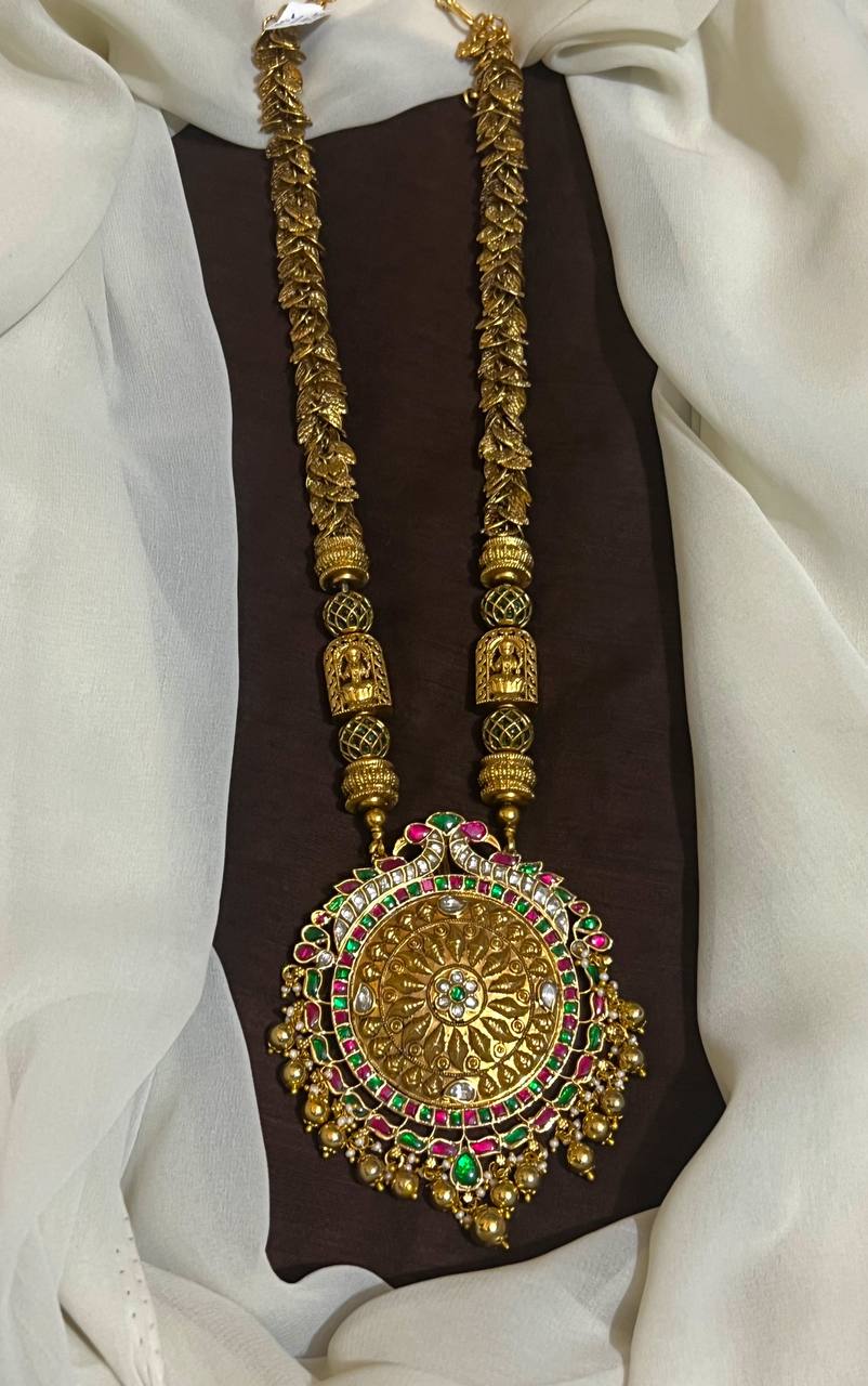 Wide Range Of  Beads Haram With Jadau Pendants - PB00613