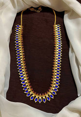 Gold Polish Leaf Pattern Kerala Style Jewelry - NH00145