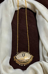 Panchaloha Lotus Pendant Long Haram - NH00179